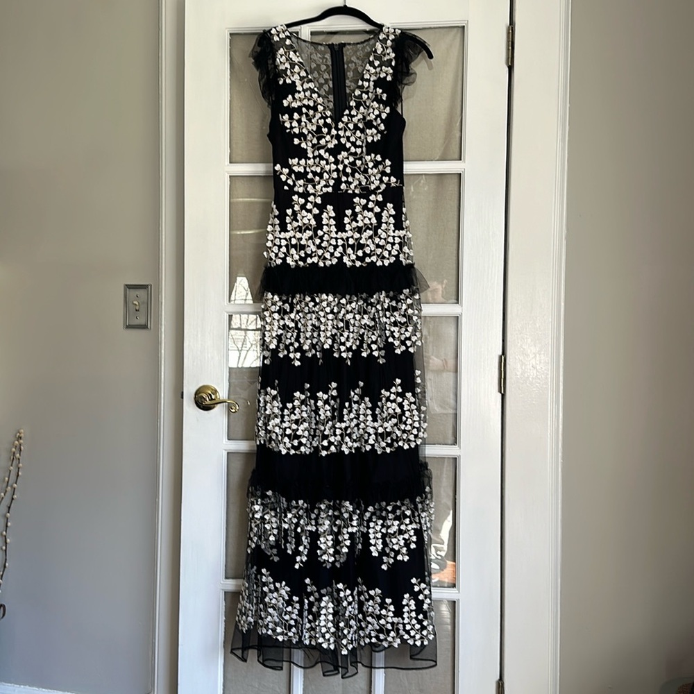 BCBG MAXAZRIA Black Tulle Gown
